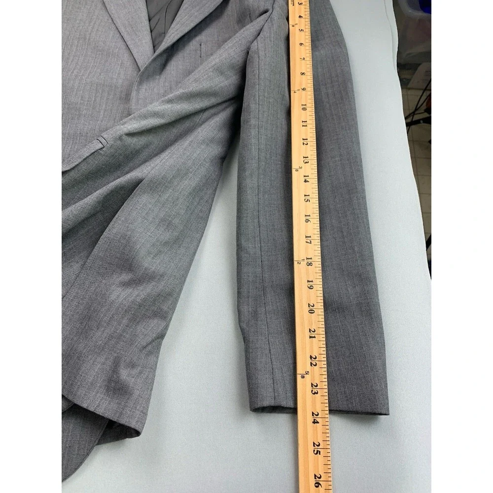 Banana Republic‎ Mens Blazer 42R Gray Herringbone Suit Jacket Formal Event